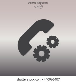 Web icon. Setting up call, phone configuration
