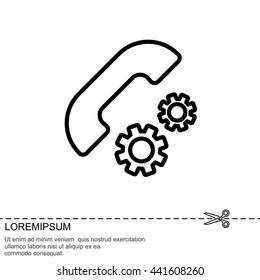 Web icon. Setting up call, phone configuration