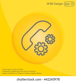 Web icon. Setting up call, phone configuration