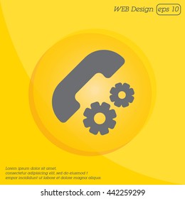 Web icon. Setting up call, phone configuration