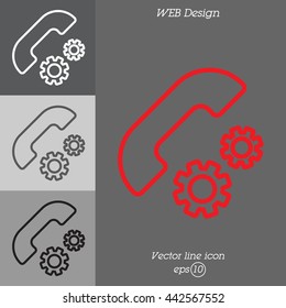 Web icon. Setting up call, phone configuration