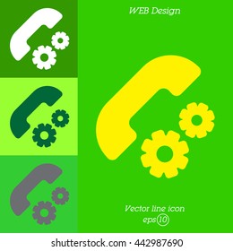 Web icon. Setting up call, phone configuration