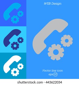Web icon. Setting up call, phone configuration