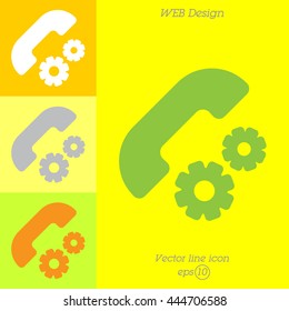 Web icon. Setting up call, phone configuration
