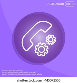 Web icon. Setting up call, phone configuration