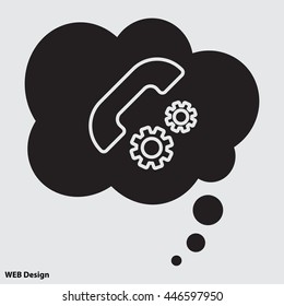 Web icon. Setting up call, phone configuration