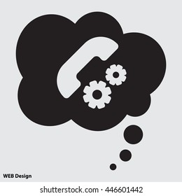 Web icon. Setting up call, phone configuration