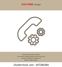 Web icon. Setting up call, phone configuration