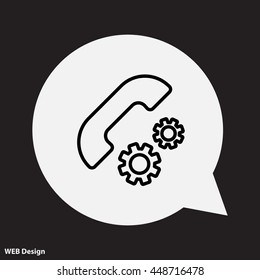 Web icon. Setting up call, phone configuration