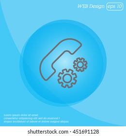 Web icon. Setting up call, phone configuration