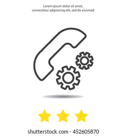 Web icon. Setting up call, phone configuration