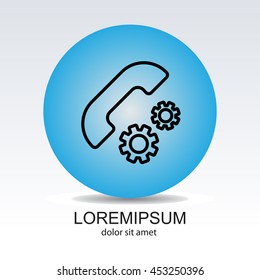 Web icon. Setting up call, phone configuration