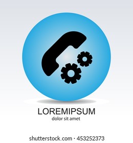 Web icon. Setting up call, phone configuration