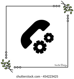 Web icon. Setting up call, phone configuration