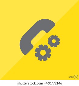 Web icon. Setting up call, phone configuration