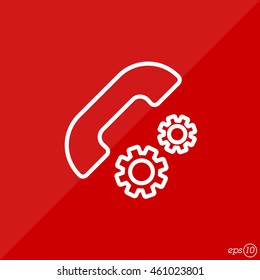 Web icon. Setting up call, phone configuration
