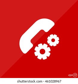 Web icon. Setting up call, phone configuration
