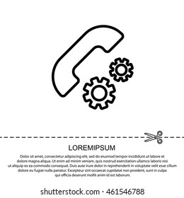 Web icon. Setting up call, phone configuration