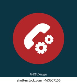 Web icon. Setting up call, phone configuration