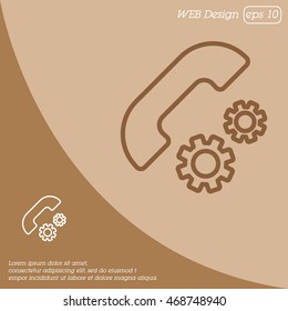 Web icon. Setting up call, phone configuration