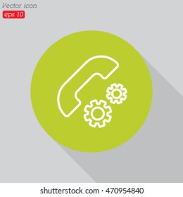 Web icon. Setting up call, phone configuration