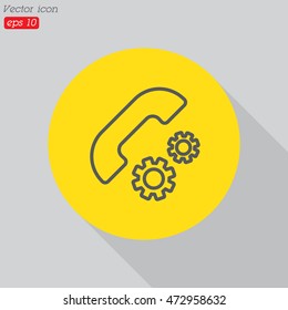 Web icon. Setting up call, phone configuration