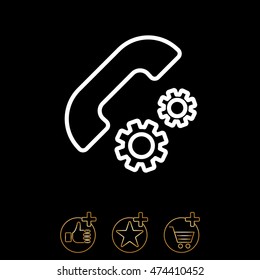 Web icon. Setting up call, phone configuration