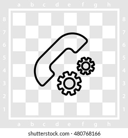 Web icon. Setting up call, phone configuration