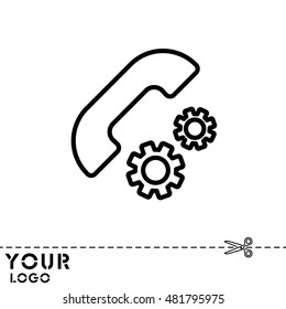 Web icon. Setting up call, phone configuration