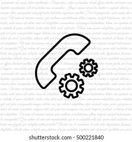 Web icon. Setting up call, phone configuration