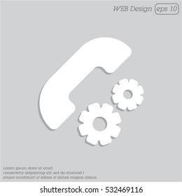 Web icon. Setting up call, phone configuration