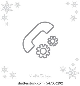 Web icon. Setting up call, phone configuration