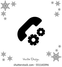 Web icon. Setting up call, phone configuration