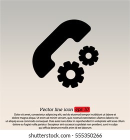 Web icon. Setting up call, phone configuration