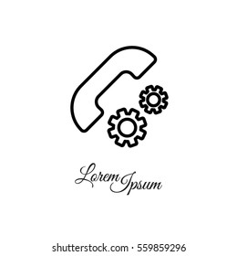Web icon. Setting up call, phone configuration