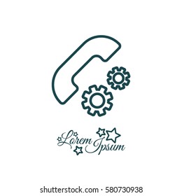 Web icon. Setting up call, phone configuration
