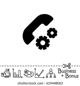 Web icon. Setting up call, phone configuration