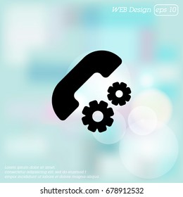 Web icon. Setting up call, phone configuration