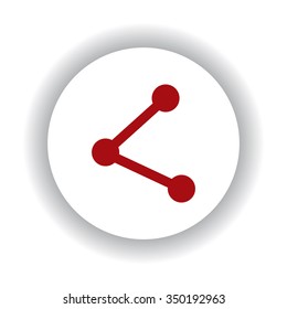 web icon share icon, red isolated white background