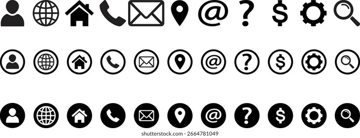 Web icon sheet, Vector call, What, Setting, search, dollar, message, location, home, person, call icon sheet