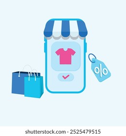 Web icon shopping ecommerce blue 