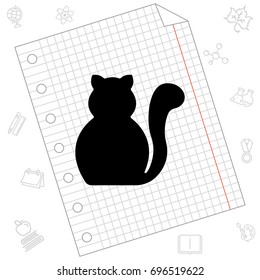 Web icon. Silhouette of cats; cat