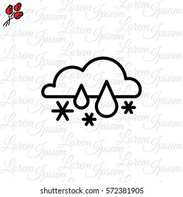 Web icon. Snow with rain