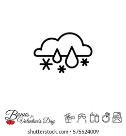 Web icon. Snow with rain