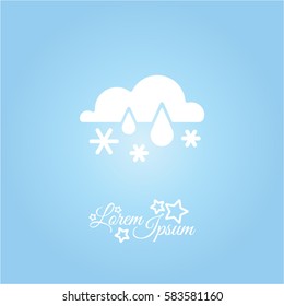 Web icon. Snow with rain
