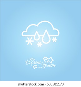 Web icon. Snow with rain
