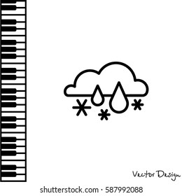 Web icon. Snow with rain