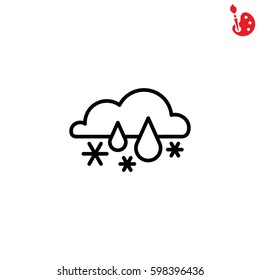 Web icon. Snow with rain