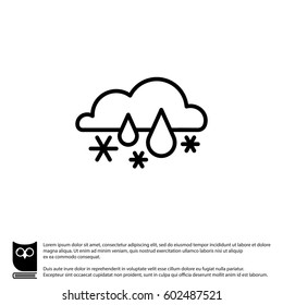 Web icon. Snow with rain