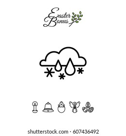 Web icon. Snow with rain